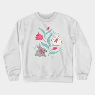 Bunny floral pattern Crewneck Sweatshirt